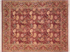 handmade Traditional Spring Red Brown Hand Knotted RECTANGLE 100% WOOL area rug 8x10