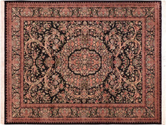 handmade Traditional Tamour Black Beige Hand Knotted RECTANGLE 100% WOOL area rug 8x10