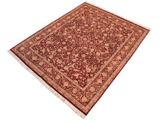 handmade Traditional Kashan Red Gold Hand Knotted RECTANGLE 100% WOOL area rug 8x10