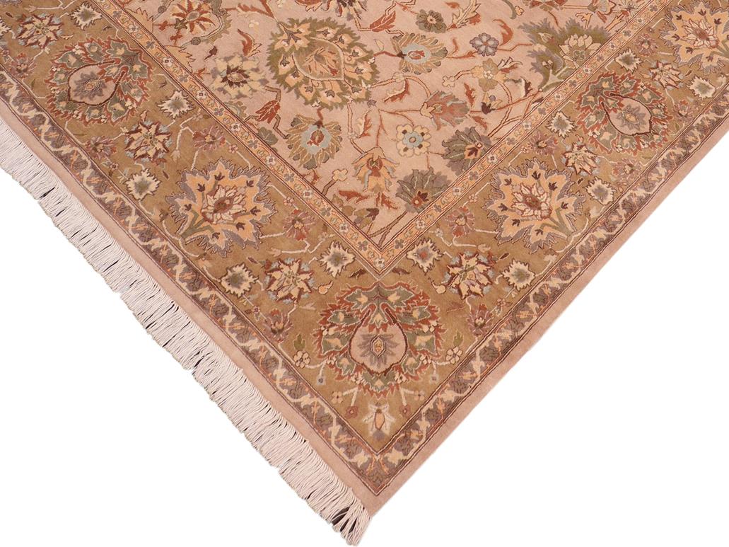 handmade Traditional Lahore Taupe Brown Hand Knotted RECTANGLE 100% WOOL area rug 8x10