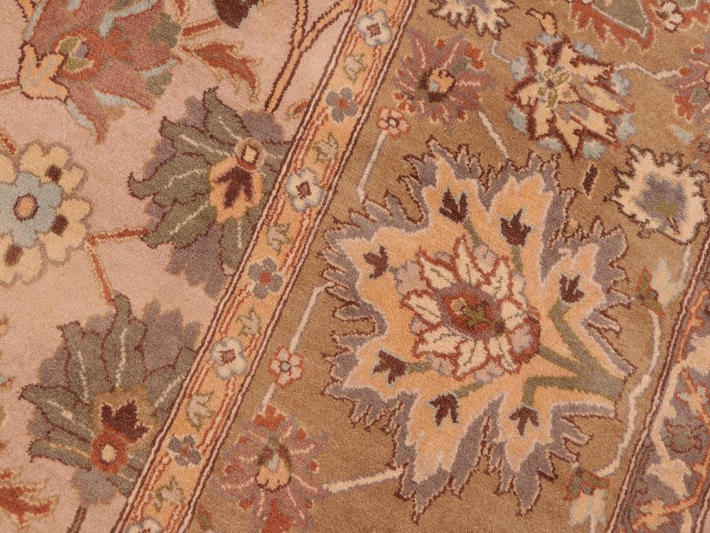 handmade Traditional Lahore Taupe Brown Hand Knotted RECTANGLE 100% WOOL area rug 8x10