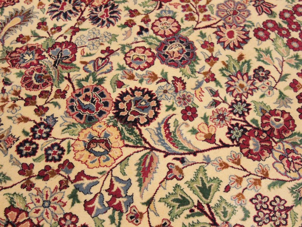 handmade Traditional Barsat Ivory Green Hand Knotted RECTANGLE 100% WOOL area rug 9x12