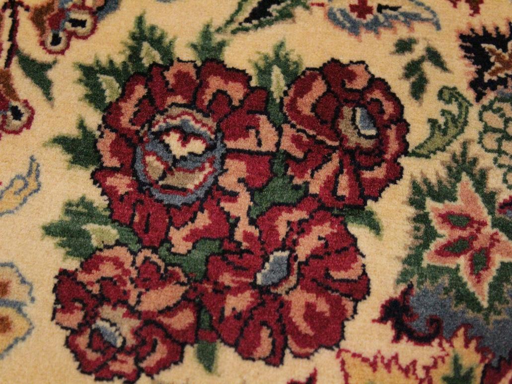 handmade Traditional Barsat Ivory Green Hand Knotted RECTANGLE 100% WOOL area rug 9x12