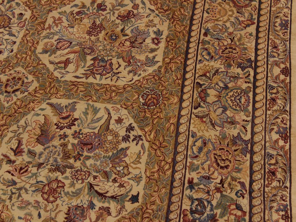 handmade Traditional Nazakat Beige Gold Hand Knotted RECTANGLE 100% WOOL area rug 9x12