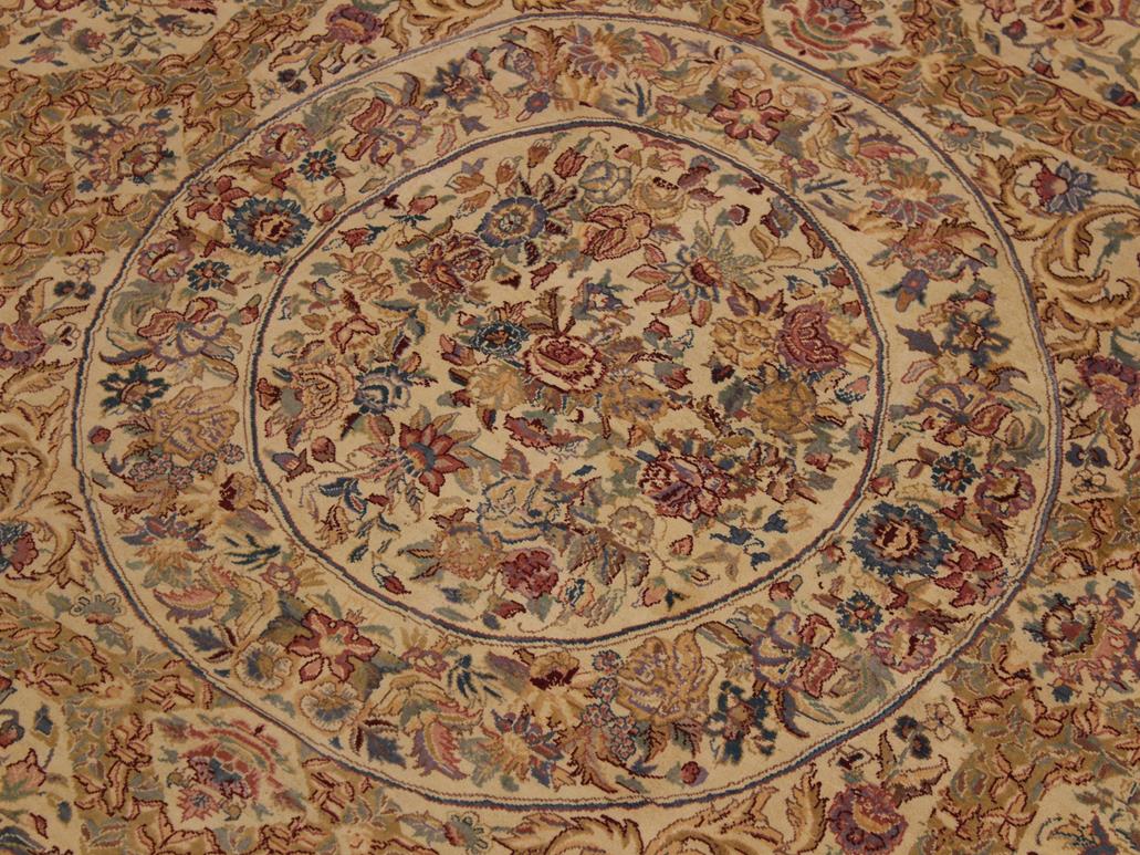 handmade Traditional Nazakat Beige Gold Hand Knotted RECTANGLE 100% WOOL area rug 9x12