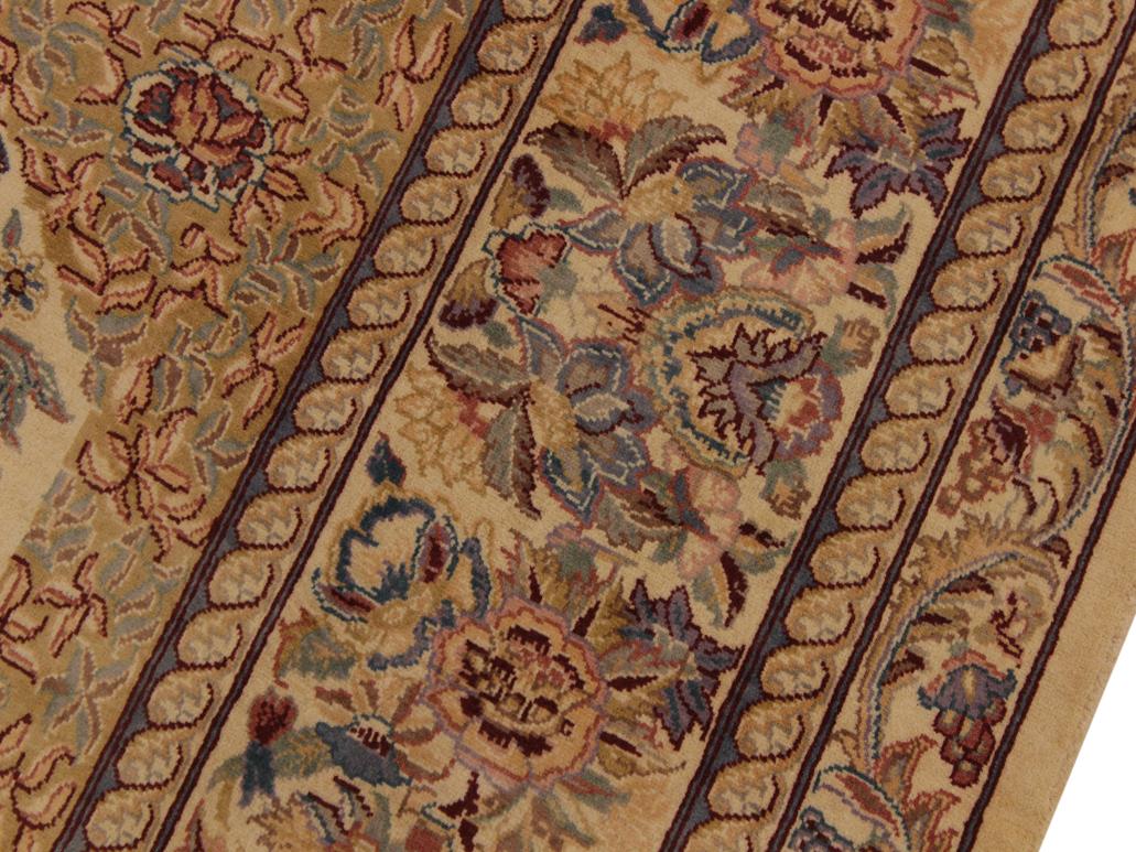 handmade Traditional Nazakat Beige Gold Hand Knotted RECTANGLE 100% WOOL area rug 9x12