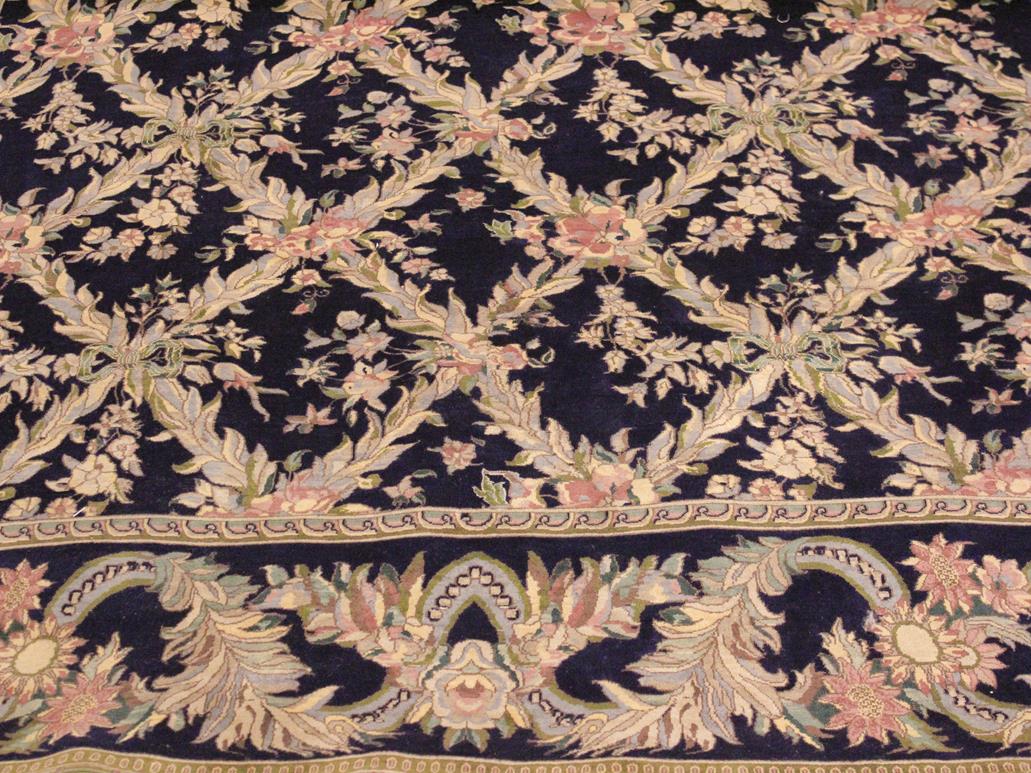 handmade Transitional Basan Blue Gray Hand Knotted RECTANGLE 100% WOOL area rug 9x12