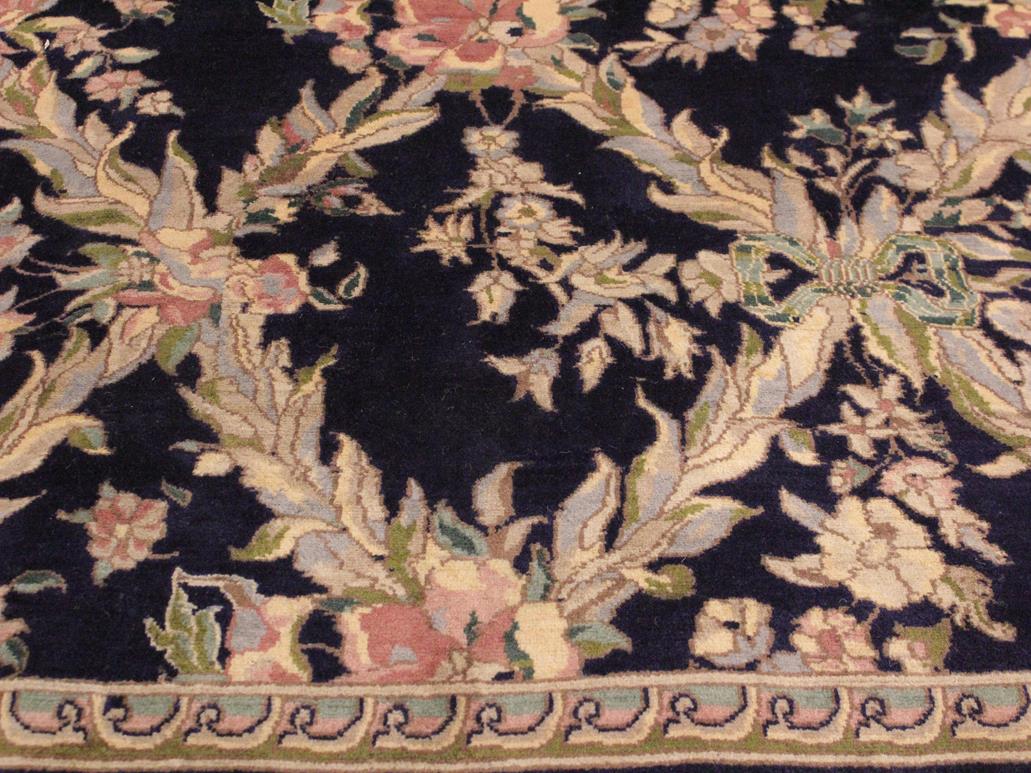 handmade Transitional Basan Blue Gray Hand Knotted RECTANGLE 100% WOOL area rug 9x12