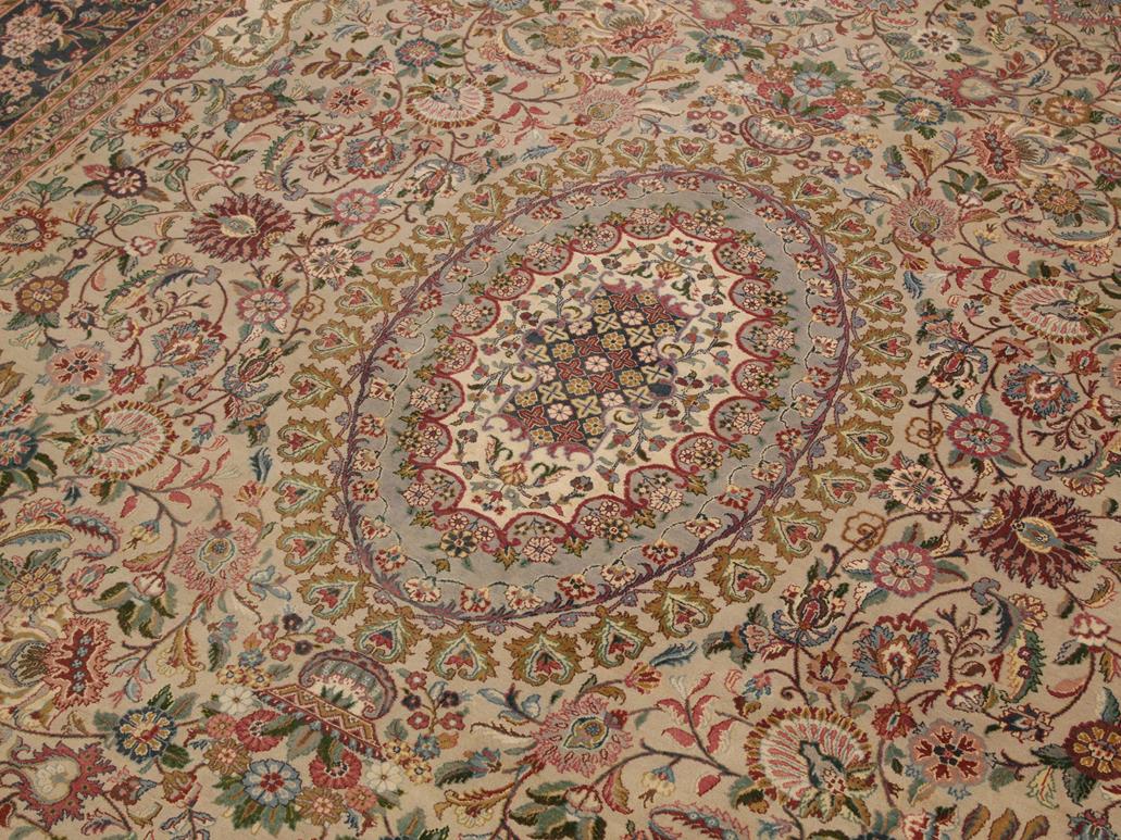 handmade Traditional Anarlaki Taupe Green Hand Knotted RECTANGLE 100% WOOL area rug 9x12