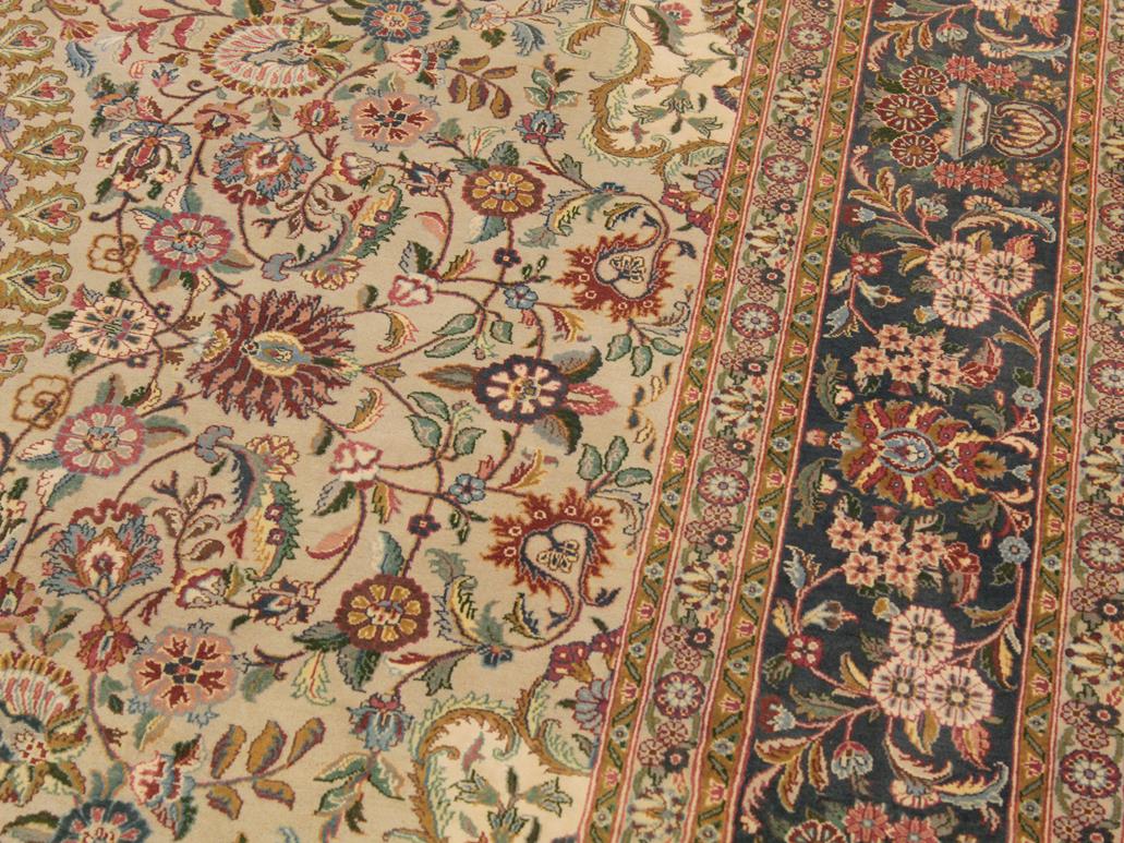 handmade Traditional Anarlaki Taupe Green Hand Knotted RECTANGLE 100% WOOL area rug 9x12