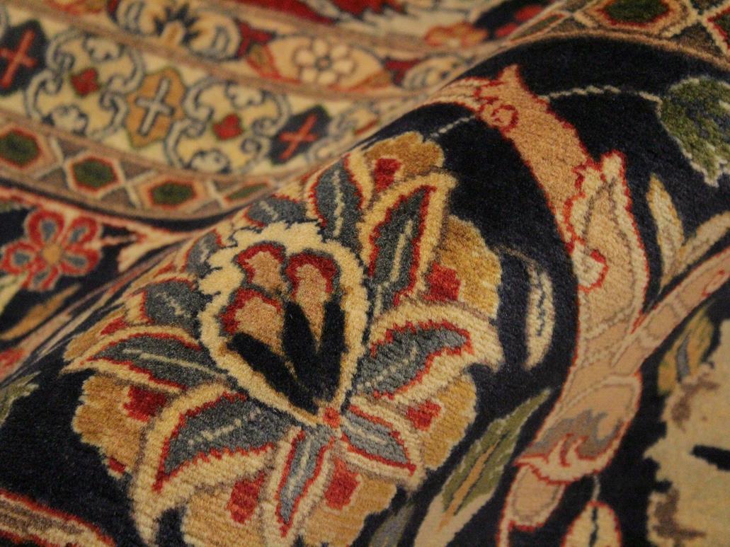 handmade Traditional Agra Tabriz Red Blue Hand Knotted RECTANGLE 100% WOOL area rug 9x12