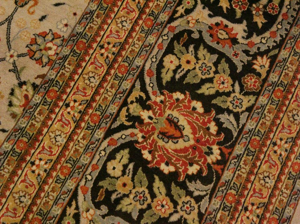 handmade Traditional Regular Beige Black Hand Knotted RECTANGLE 100% WOOL area rug 9x12