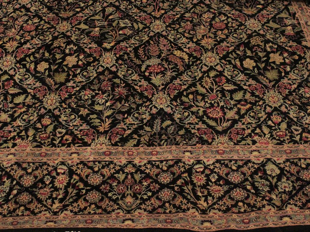 handmade Traditional Nadeem Black Green Hand Knotted RECTANGLE 100% WOOL area rug 9x12