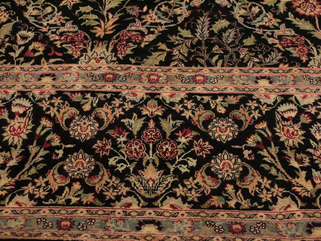 handmade Traditional Nadeem Black Green Hand Knotted RECTANGLE 100% WOOL area rug 9x12