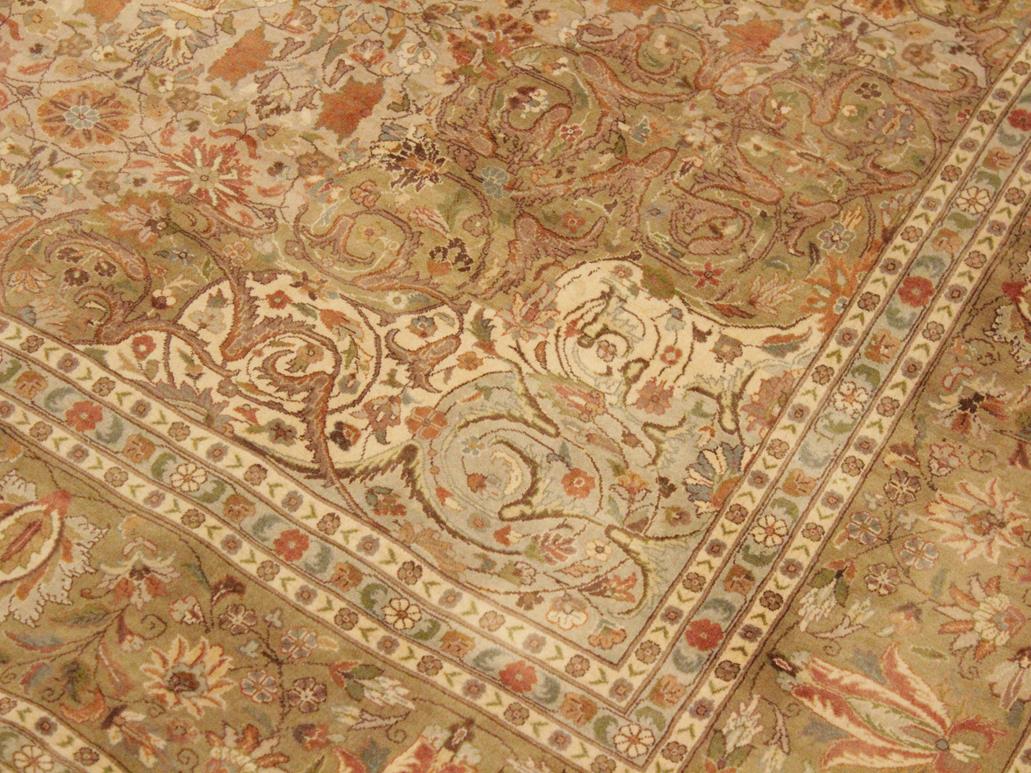 handmade Traditional Farhad Taupe Green Hand Knotted RECTANGLE 100% WOOL area rug 9x12