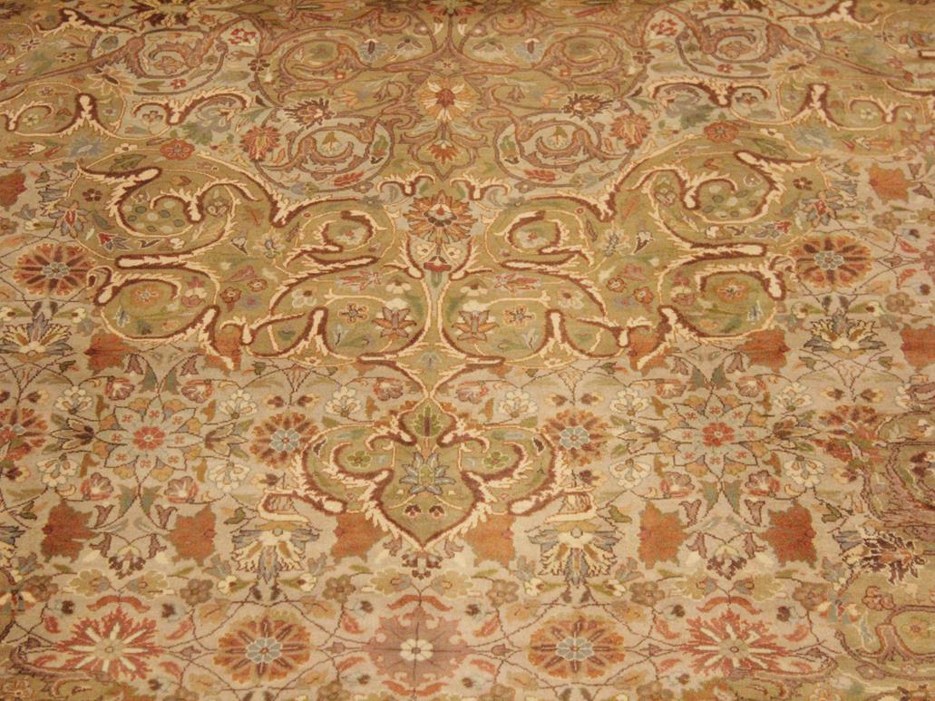 handmade Traditional Farhad Taupe Green Hand Knotted RECTANGLE 100% WOOL area rug 9x12