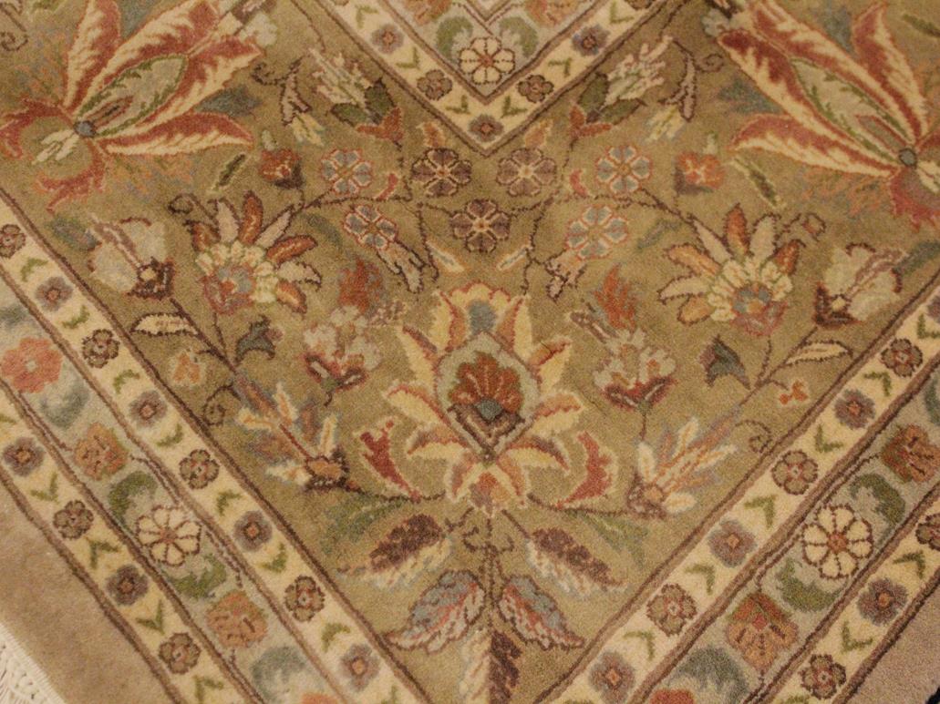 handmade Traditional Farhad Taupe Green Hand Knotted RECTANGLE 100% WOOL area rug 9x12