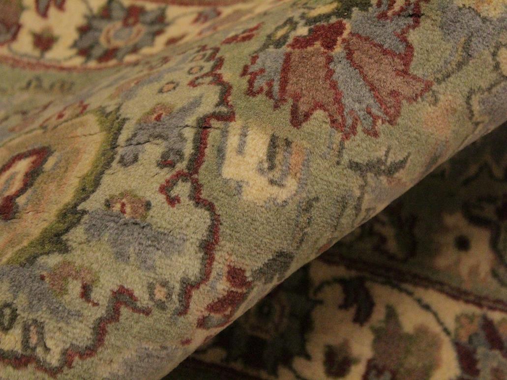 handmade Transitional Tabriz Gold Green Hand Knotted RECTANGLE 100% WOOL area rug 9x12