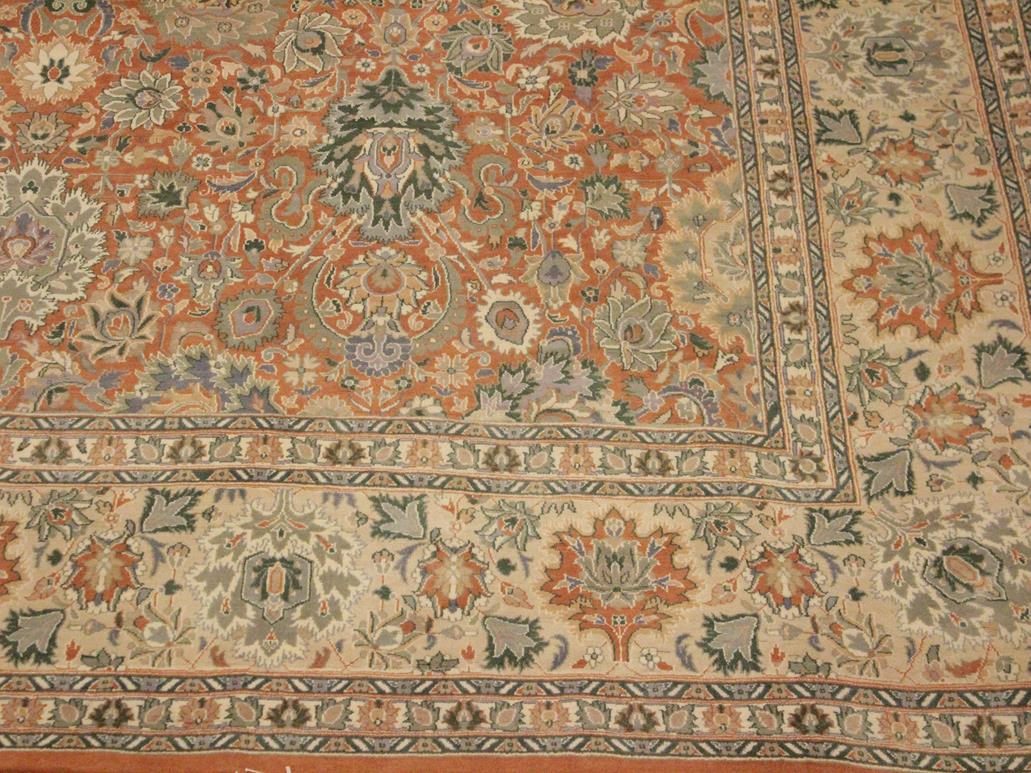 handmade Transitional Lahore Rust Beige Hand Knotted RECTANGLE 100% WOOL area rug 9x12