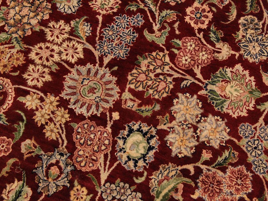 handmade Traditional Kashan Red Blue Hand Knotted RECTANGLE 100% WOOL area rug 9x12