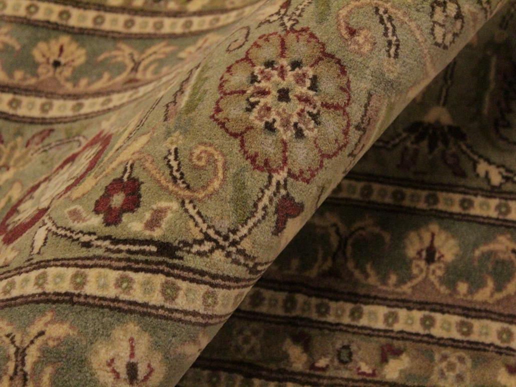 handmade Traditional Tabriz Gold Green Hand Knotted RECTANGLE 100% WOOL area rug 9x12