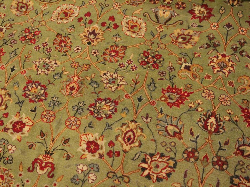 handmade Transitional Regular Green Aubergine Hand Knotted RECTANGLE 100% WOOL area rug 9x11