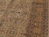 handmade Transitional Tabriz Taupe Brown Hand Knotted RECTANGLE 100% WOOL area rug 9x12
