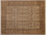handmade Transitional Tabriz Taupe Brown Hand Knotted RECTANGLE 100% WOOL area rug 9x12
