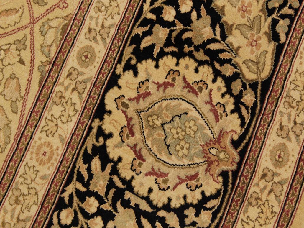 handmade Traditional New Mubashe Beige Black Hand Knotted RECTANGLE 100% WOOL area rug 9x13