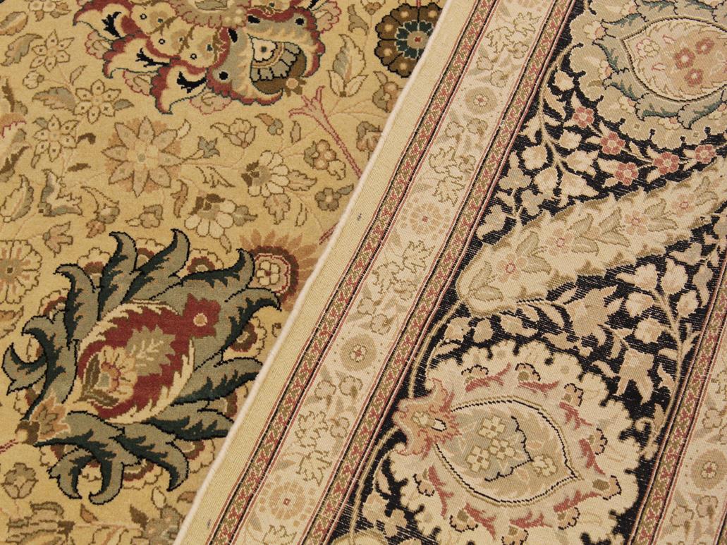 handmade Traditional New Mubashe Beige Black Hand Knotted RECTANGLE 100% WOOL area rug 9x13