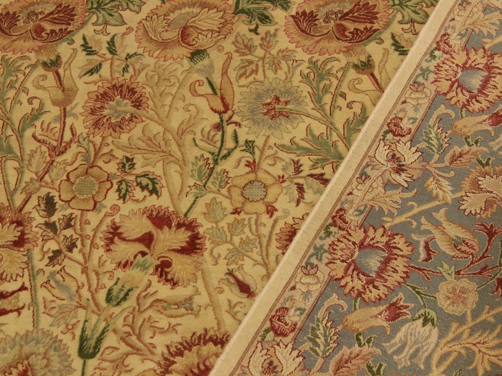 handmade Traditional Irfan Beige Gray Hand Knotted RECTANGLE 100% WOOL area rug 9x13