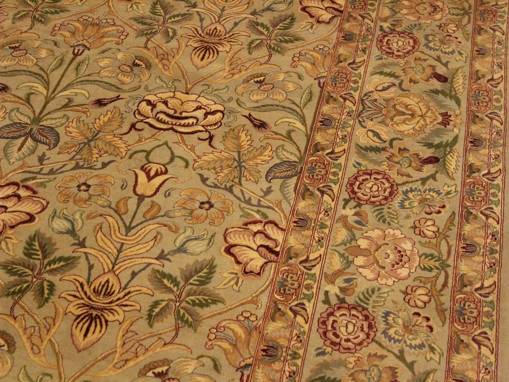 handmade Traditional Lily Taupe Red Hand Knotted RECTANGLE 100% WOOL area rug 9x12