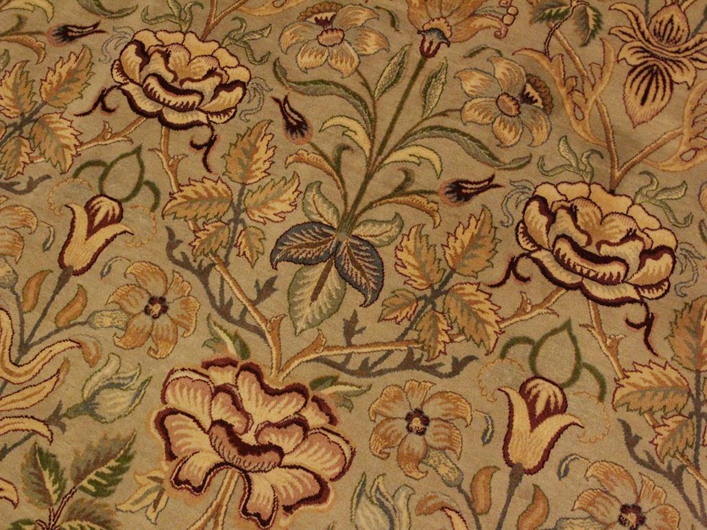 handmade Traditional Lily Taupe Red Hand Knotted RECTANGLE 100% WOOL area rug 9x12