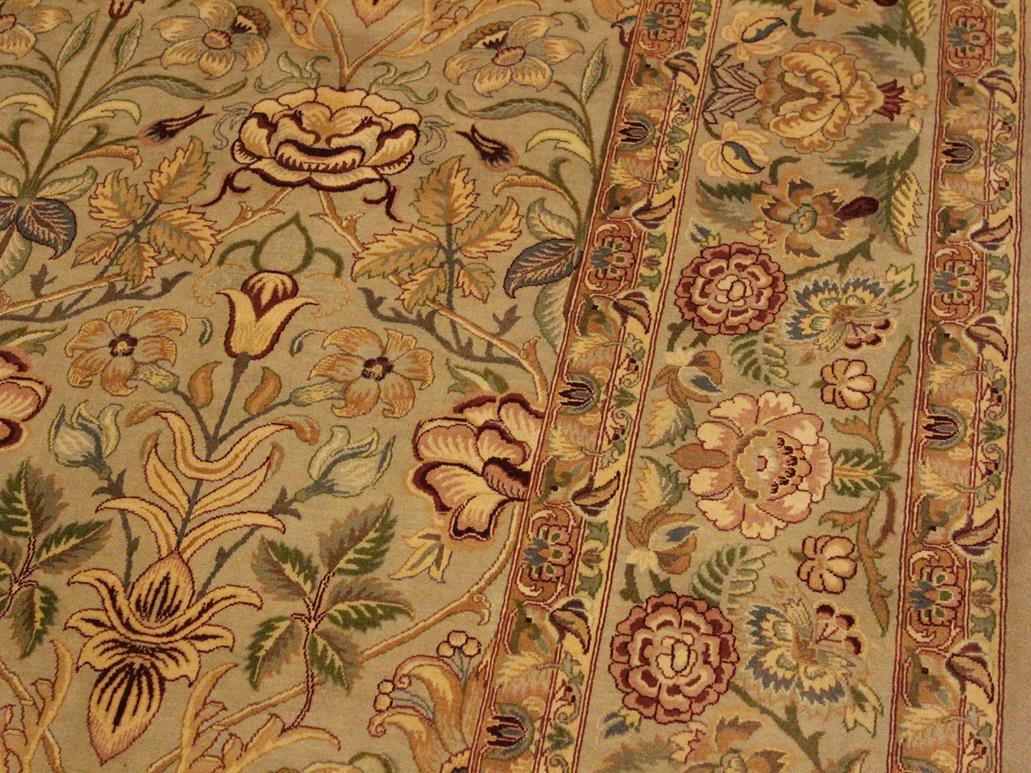 handmade Traditional Lily Taupe Red Hand Knotted RECTANGLE 100% WOOL area rug 9x12