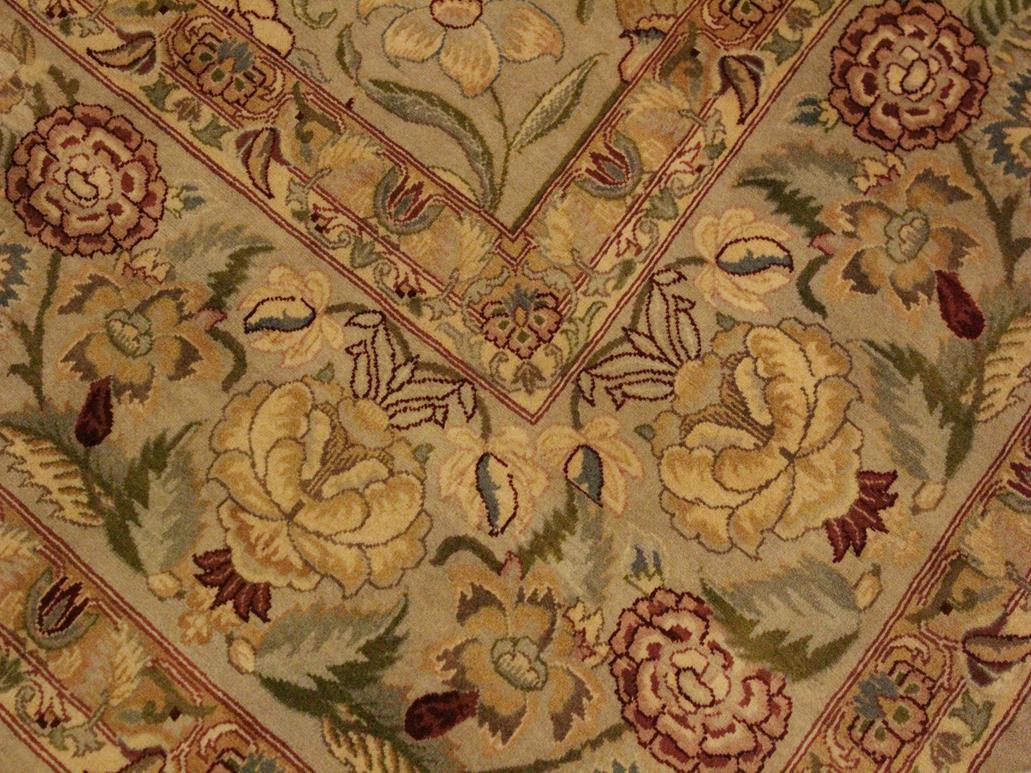 handmade Traditional Lily Taupe Red Hand Knotted RECTANGLE 100% WOOL area rug 9x12