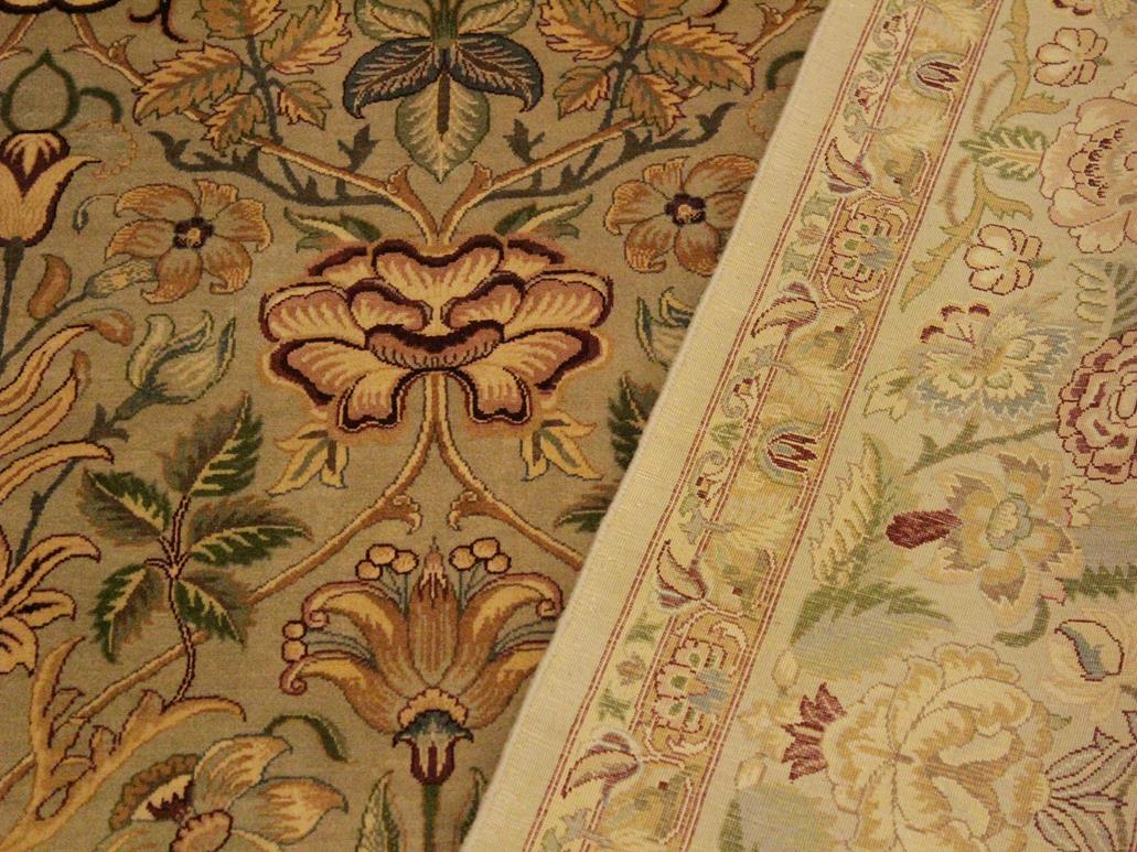 handmade Traditional Lily Taupe Red Hand Knotted RECTANGLE 100% WOOL area rug 9x12