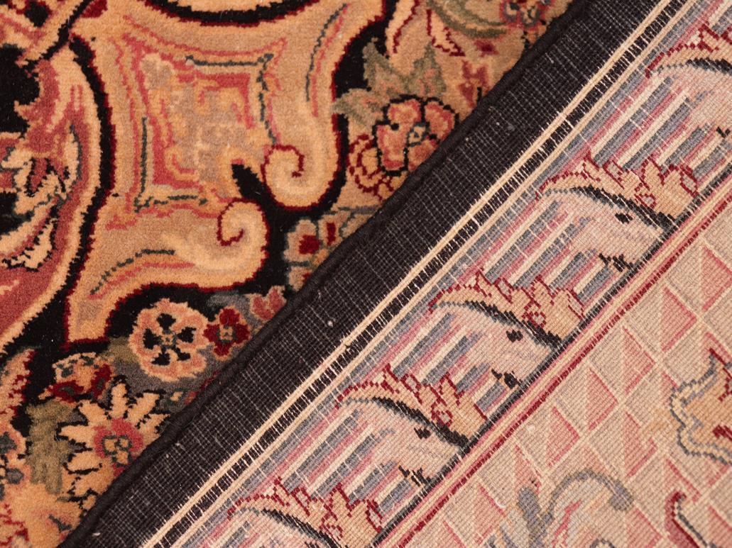 handmade Traditional Savonarrie Black Tan Hand Knotted RECTANGLE 100% WOOL area rug 5x7