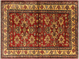 Bohemian Super Kazak Carroll Red/Gold Wool Rug - 4'1'' x 5'5''
