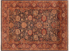 handmade Traditional Anmol Agra Blue Red Hand Knotted RECTANGLE 100% WOOL area rug 5x7