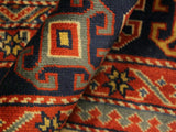 handmade Geometric Sherwan Beige Blue Hand Knotted RECTANGLE 100% WOOL area rug 5x7