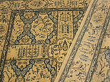 handmade Transitional Design Tan Teal Hand Knotted RECTANGLE 100% WOOL area rug 5x7