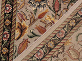 handmade Traditional Kamal Taupe Black Hand Knotted RUNNER 100% WOOL area rug 3x8