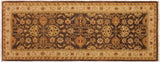 handmade Transitional Kafkaz Brown Beige Hand Knotted RUNNER 100% WOOL area rug 3x8
