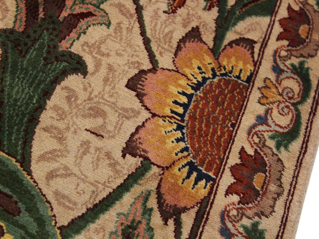 handmade Traditional Azeem Beige Green Hand Knotted RECTANGLE 100% WOOL area rug 2x3