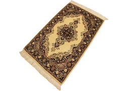handmade Traditional B/2 Ivory Blue Hand Knotted RECTANGLE 100% WOOL area rug 3x4