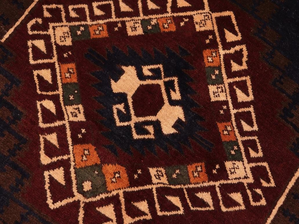 handmade Geometric Kargahi Blue Rust Hand Knotted RECTANGLE 100% WOOL area rug 7x10