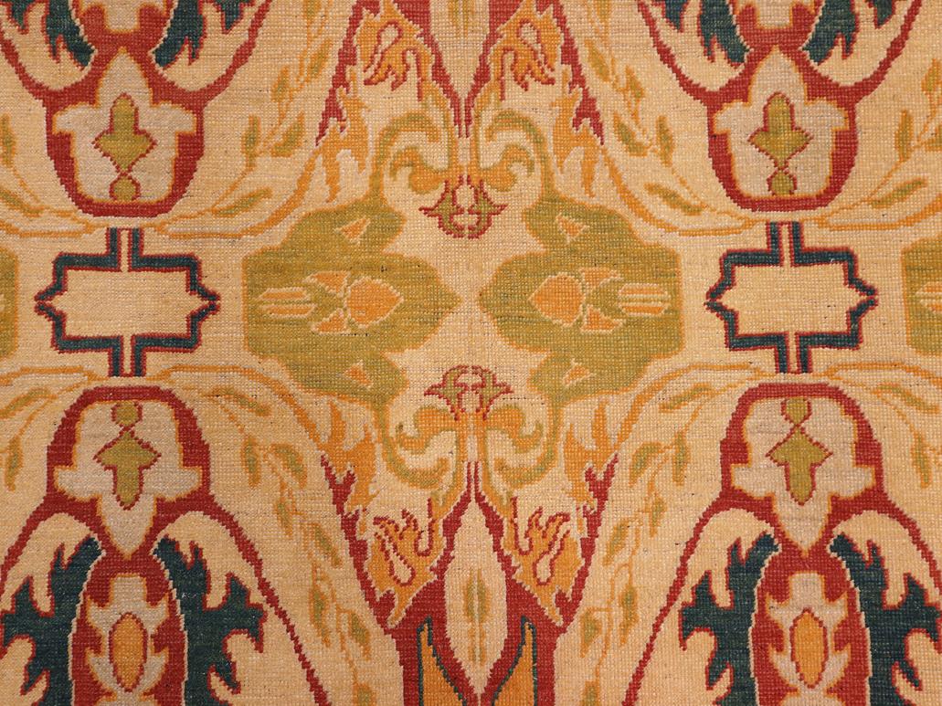 handmade Transitional Antique Beige Green Hand Knotted RECTANGLE 100% WOOL area rug 6x7