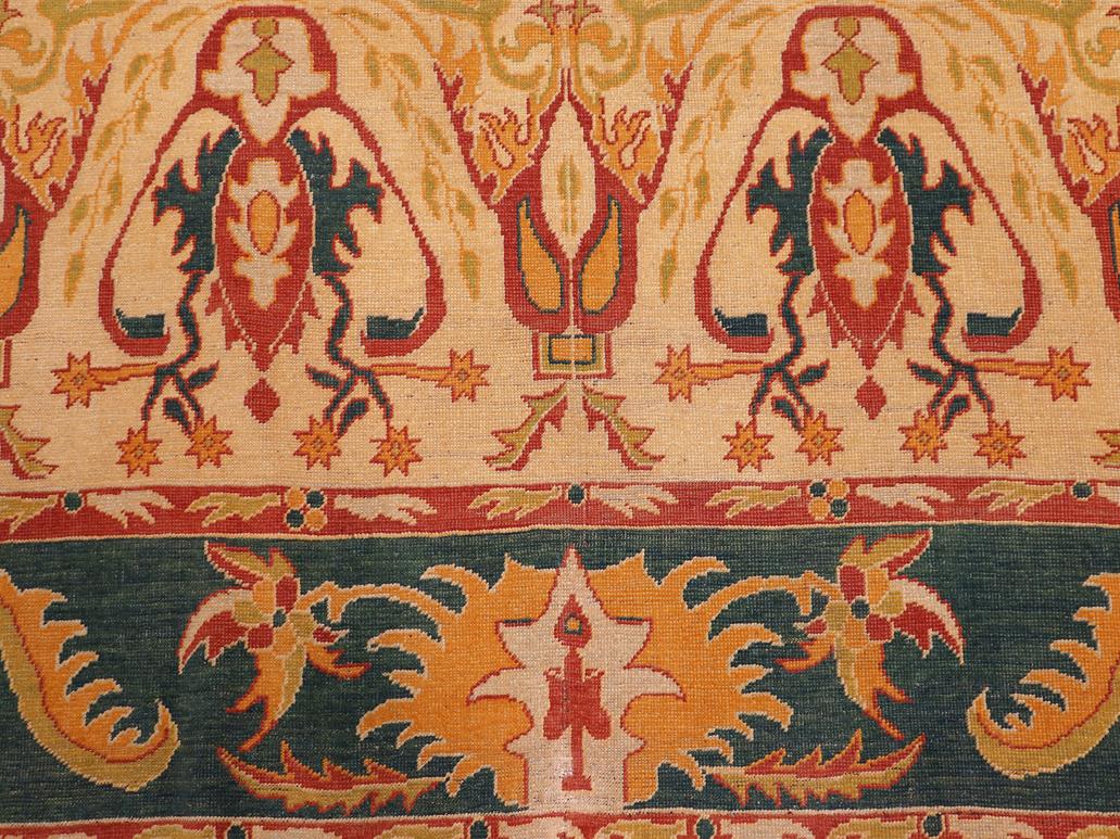 handmade Transitional Antique Beige Green Hand Knotted RECTANGLE 100% WOOL area rug 6x7