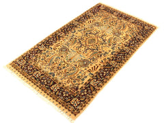 handmade Traditional Design Tan Red Hand Knotted RECTANGLE 100% WOOL area rug 3x5