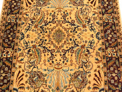 handmade Traditional Design Tan Red Hand Knotted RECTANGLE 100% WOOL area rug 3x5